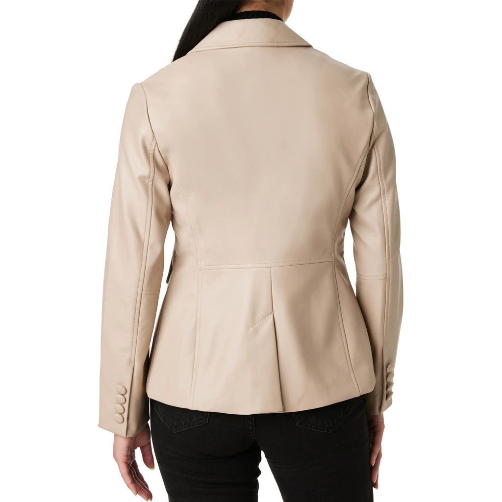 Womens Camel Leather Blazer
