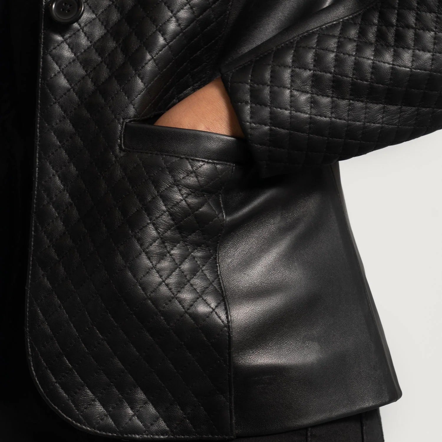Black Leather Blazer For Women