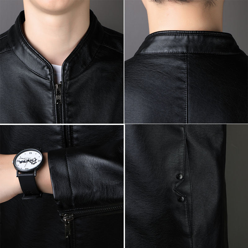 PU Leather Coat Men&