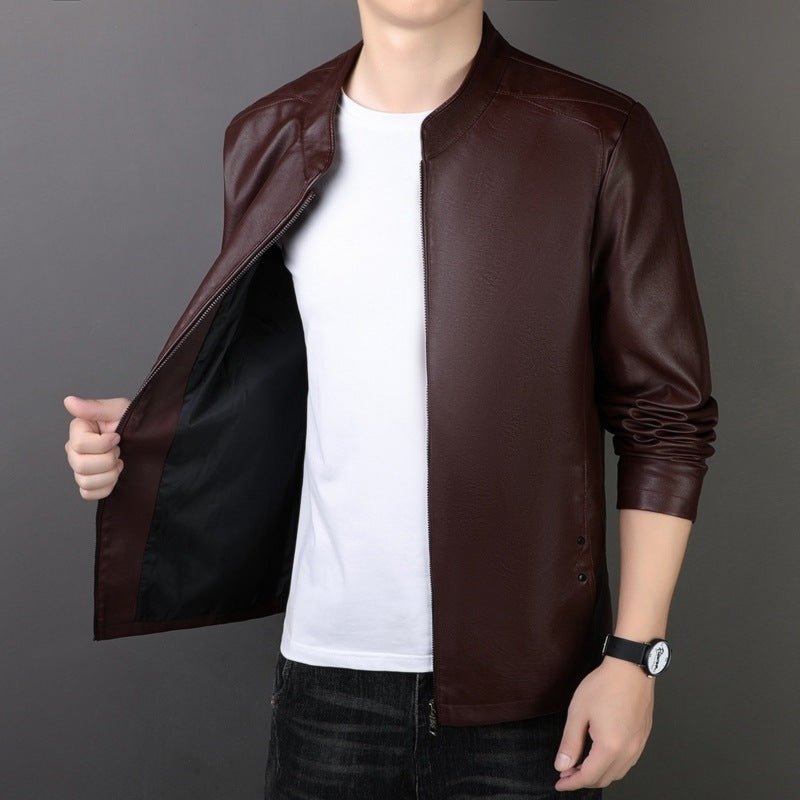 PU Leather Coat Men&