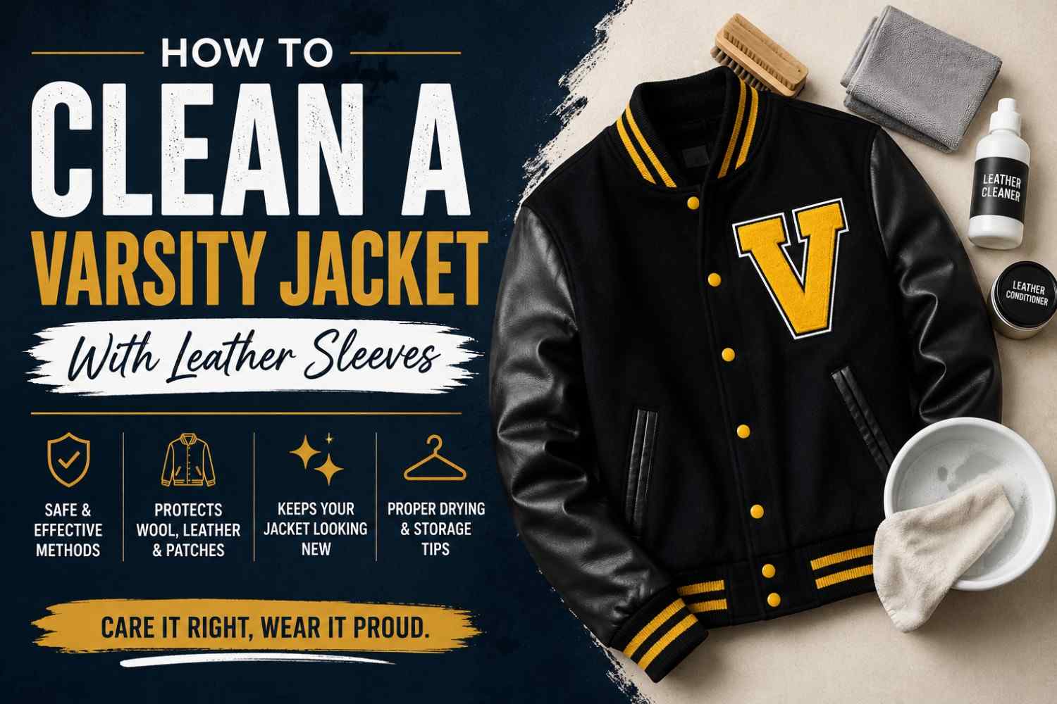 How to Clean a Varsity Jacket With Leather Sleeves