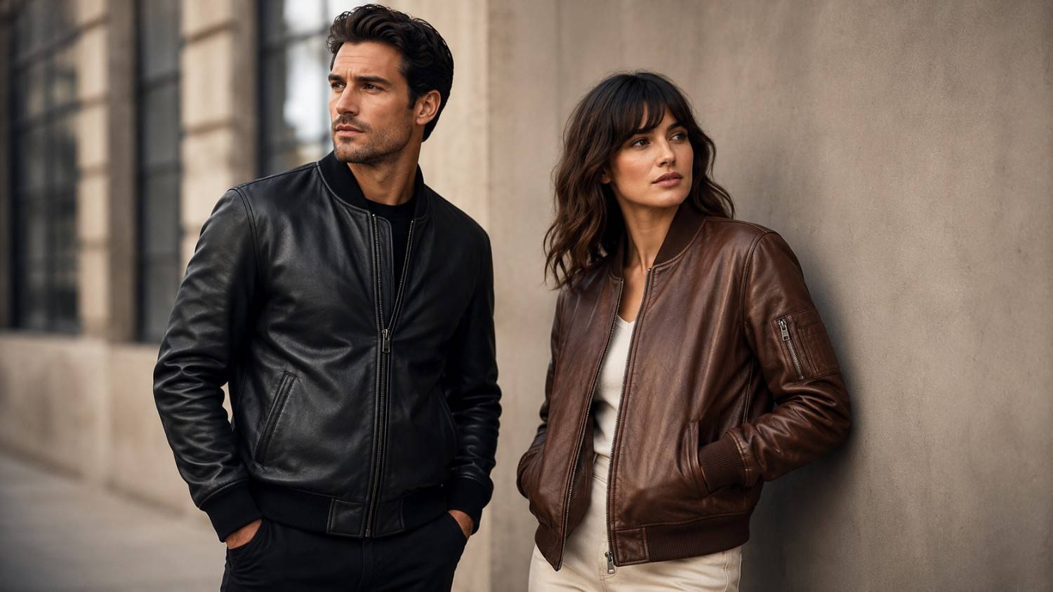 genuine leather bomer jackets for men and women