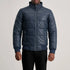 Blue Leather Puffer Jacket for mens