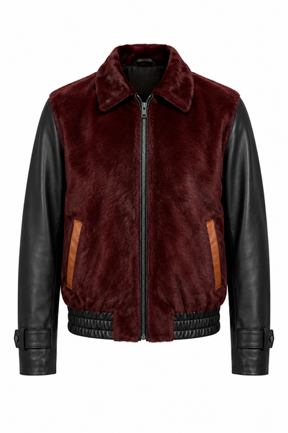 Calf Hair Leather Jacket 