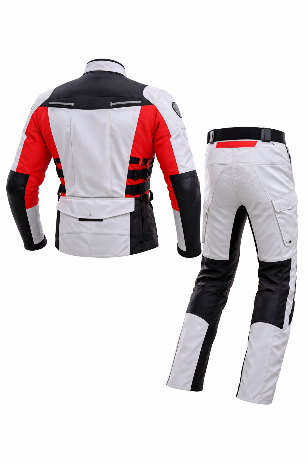 Motorcycle Adventure Riding Jumpsuit Jacket Pants Touring Suit White Red