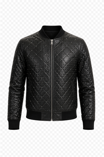 Black Quilted Leather Jacket