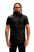 Premium short sleeve perforated leather shirt