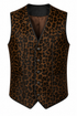Men’s calf hair leather vest in leopard print