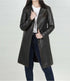 Women long trench coat black