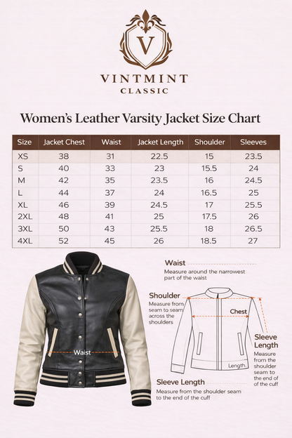 White With Brown Leather Sleeves Varsity For Women’s