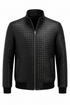 Woven Leather Bomber Jacket - Black Lambskin