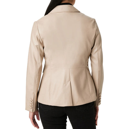 Womens Camel Leather Blazer