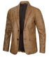 mens camel brown leather blazers
