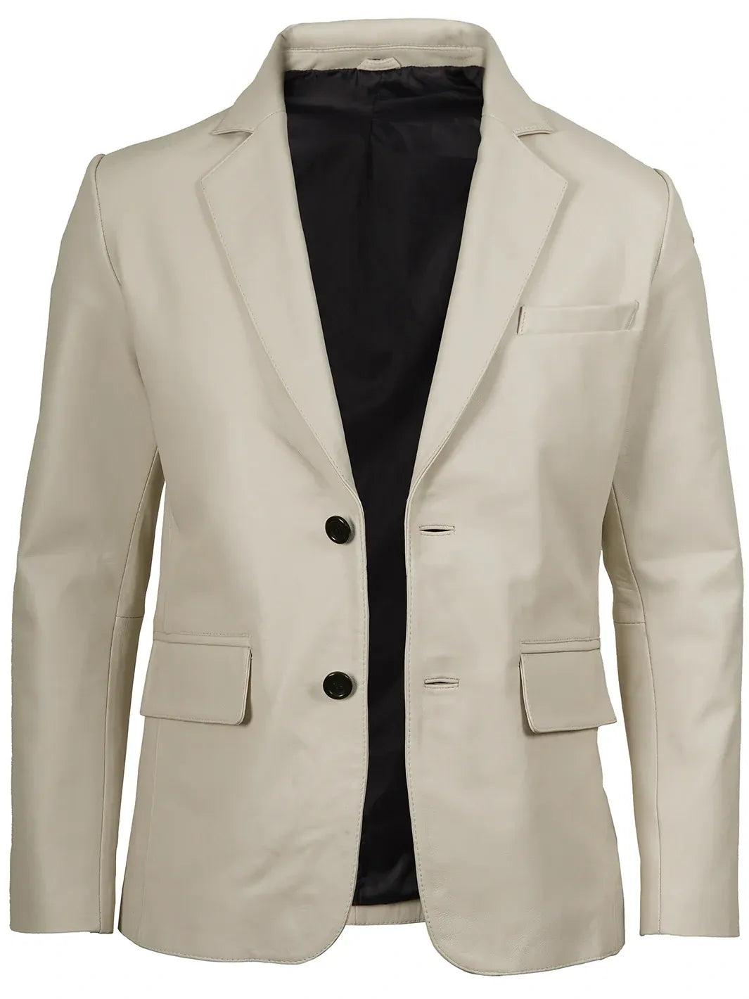 off-white leather blazer