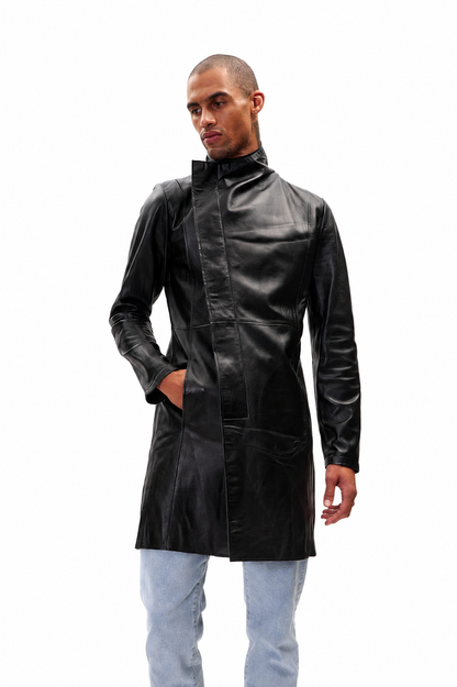 lambskin leather coat black for mens
