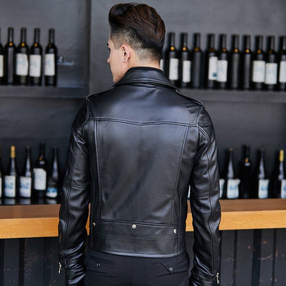 Leather Jacket Motorcycle Leather Men&