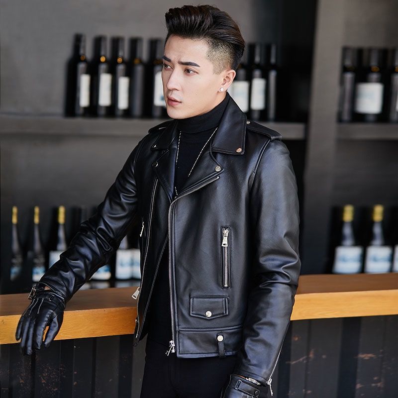 Leather Jacket Motorcycle Leather Men&