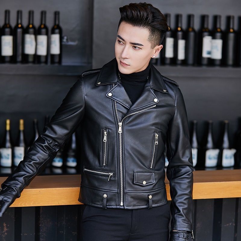 Leather Jacket Motorcycle Leather Men&