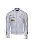 Men’s Distressed White Racing Leather Jacket – Vintage Biker Gear - Vintmint Classic