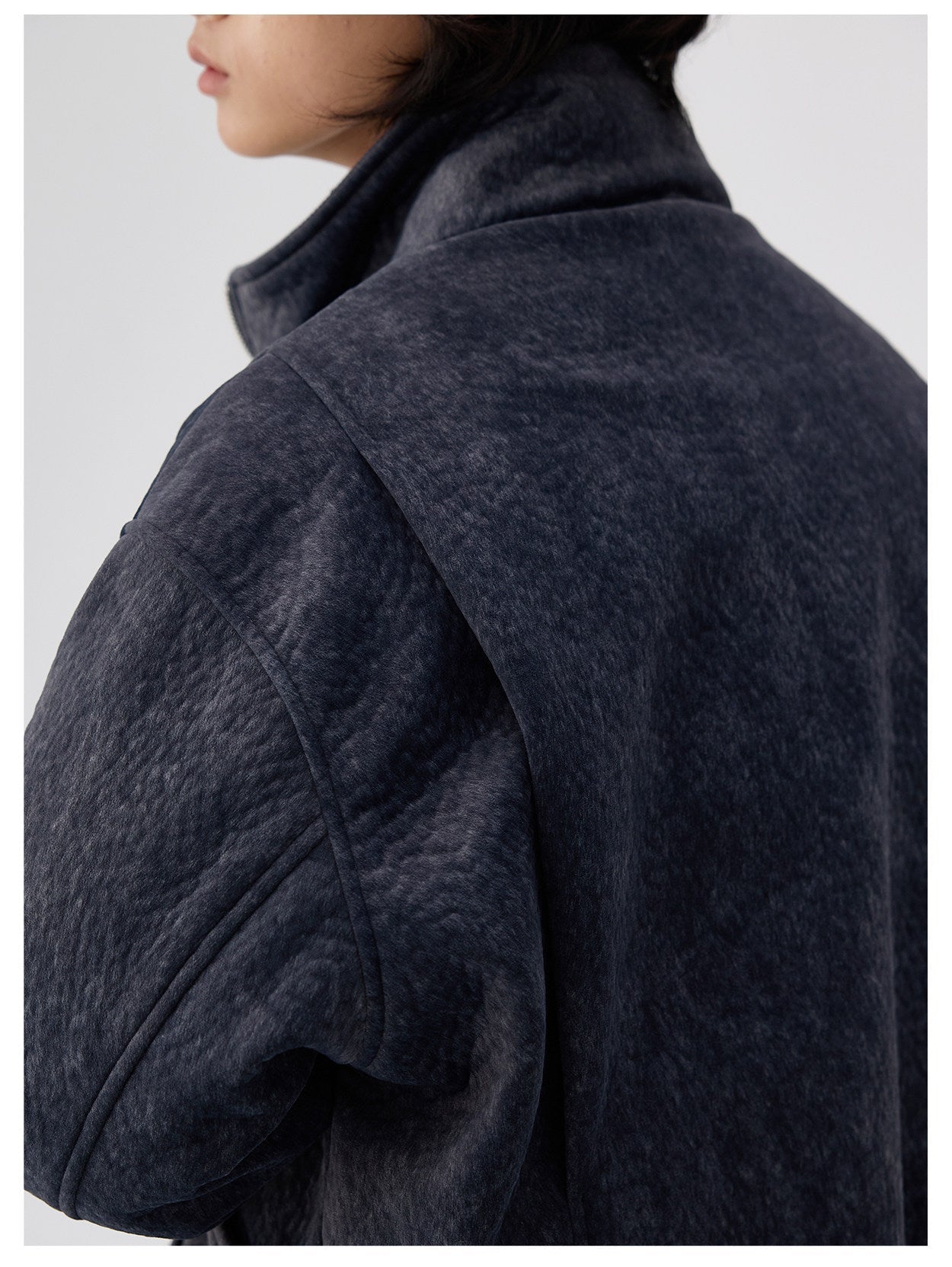 Mens Thick Solid - Color Wool Jacket Short Padded Coat - Vintmint Classic