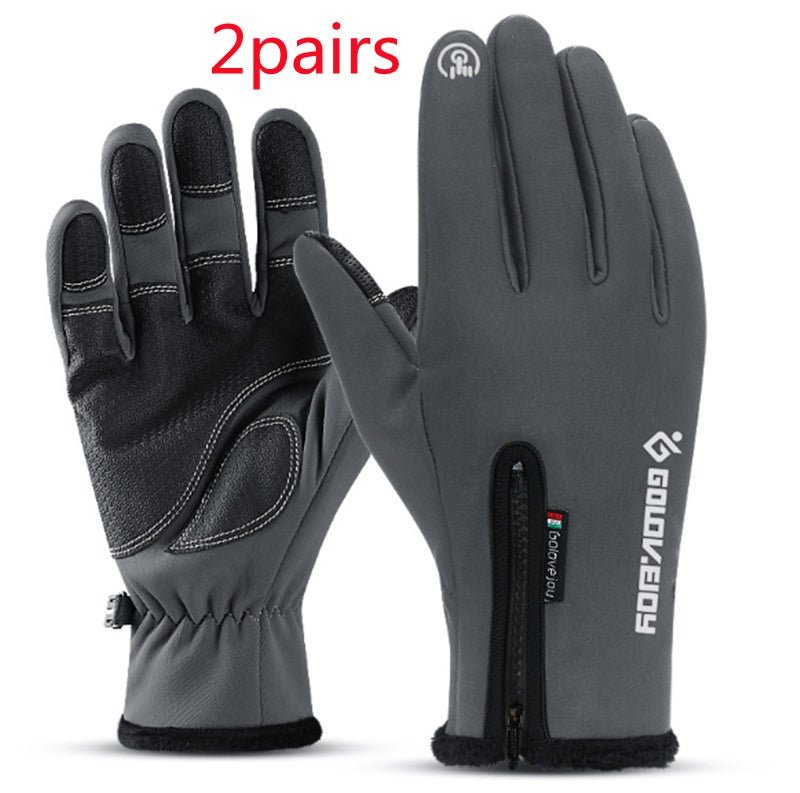 Motorcycle Gloves Moto Gloves Winter Thermal Fleece Lined Winter Water Resistant Touch Screen Non - slip Motorbike Riding Gloves - Vintmint Classic