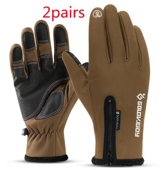Motorcycle Gloves Moto Gloves Winter Thermal Fleece Lined Winter Water Resistant Touch Screen Non - slip Motorbike Riding Gloves - Vintmint Classic