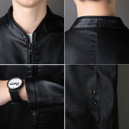 PU Leather Coat Men&