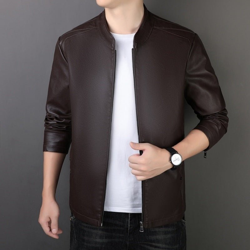 PU Leather Coat Men&