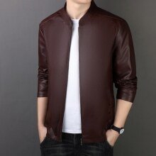 PU Leather Coat Men&