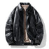 Winter Retro Minimalist Casual Lapel Fashionable Fleece - Lined Leather Jacket - Vintmint Classic