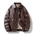 Winter Retro Minimalist Casual Lapel Fashionable Fleece - Lined Leather Jacket - Vintmint Classic